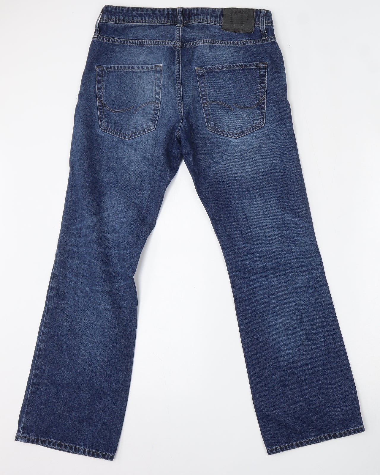 Jack and Jones Mens Blue  Cotton Bootcut Jeans Size 30 L30 in Regular Button