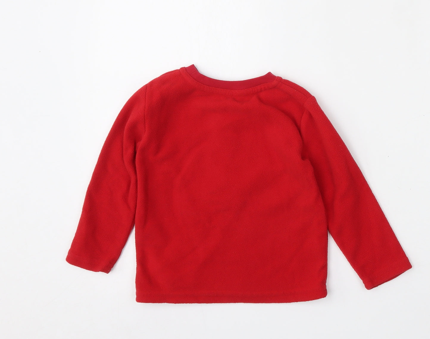 Dunnes Stores Girls Red  Polyester Basic T-Shirt Size 12-18 Months Round Neck  - Christmas