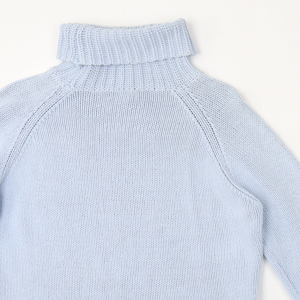 Debbie Morgan Womens Blue Roll Neck  Acrylic Pullover Jumper Size L