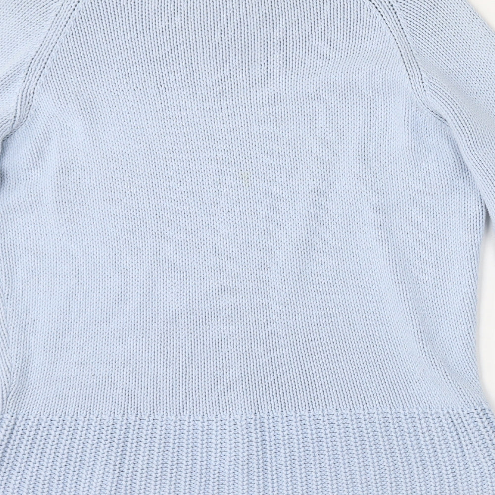 Debbie Morgan Womens Blue Roll Neck  Acrylic Pullover Jumper Size L