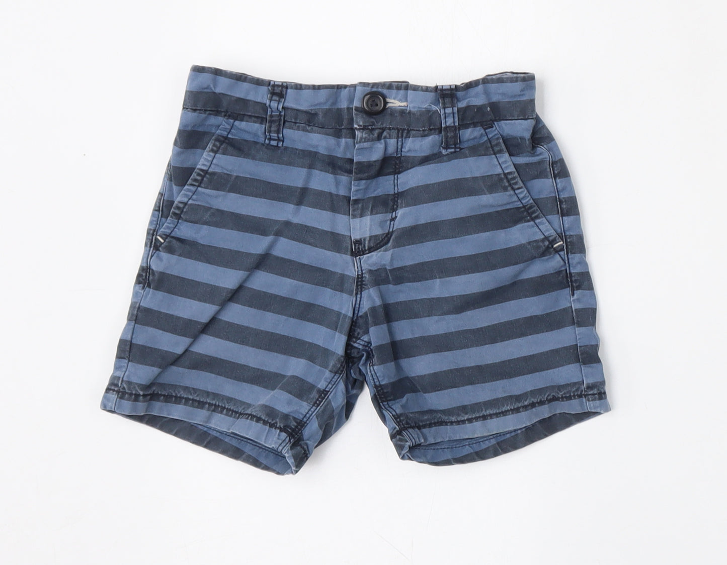 NEXT Boys Multicoloured Striped Cotton Capri Trousers Size 4 Years  Regular Button - Shorts