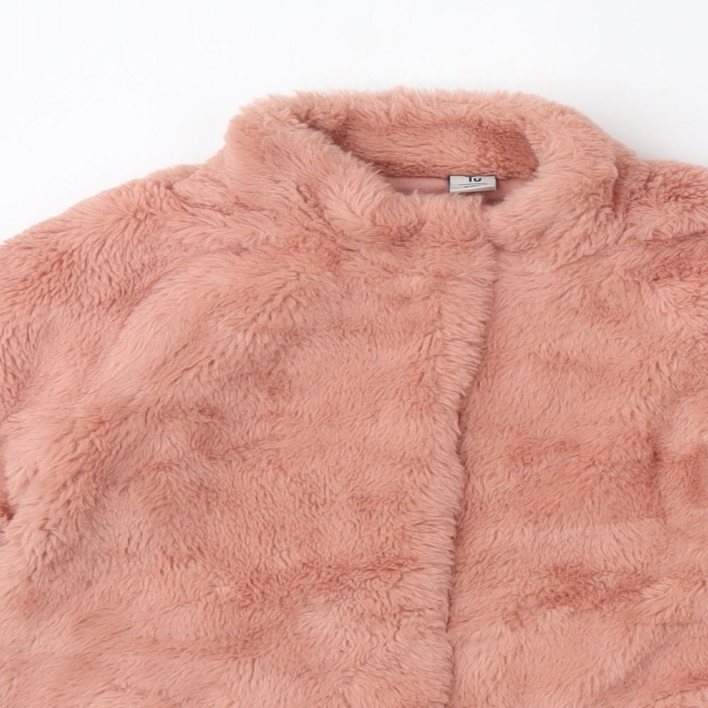 TU Girls Pink   Pea Coat Jacket Size 5-6 Years  Button