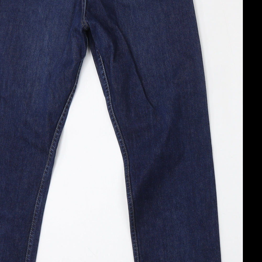 Levi's Mens Blue  Cotton Straight Jeans Size 34 L32 in Regular Button - Levi's 521