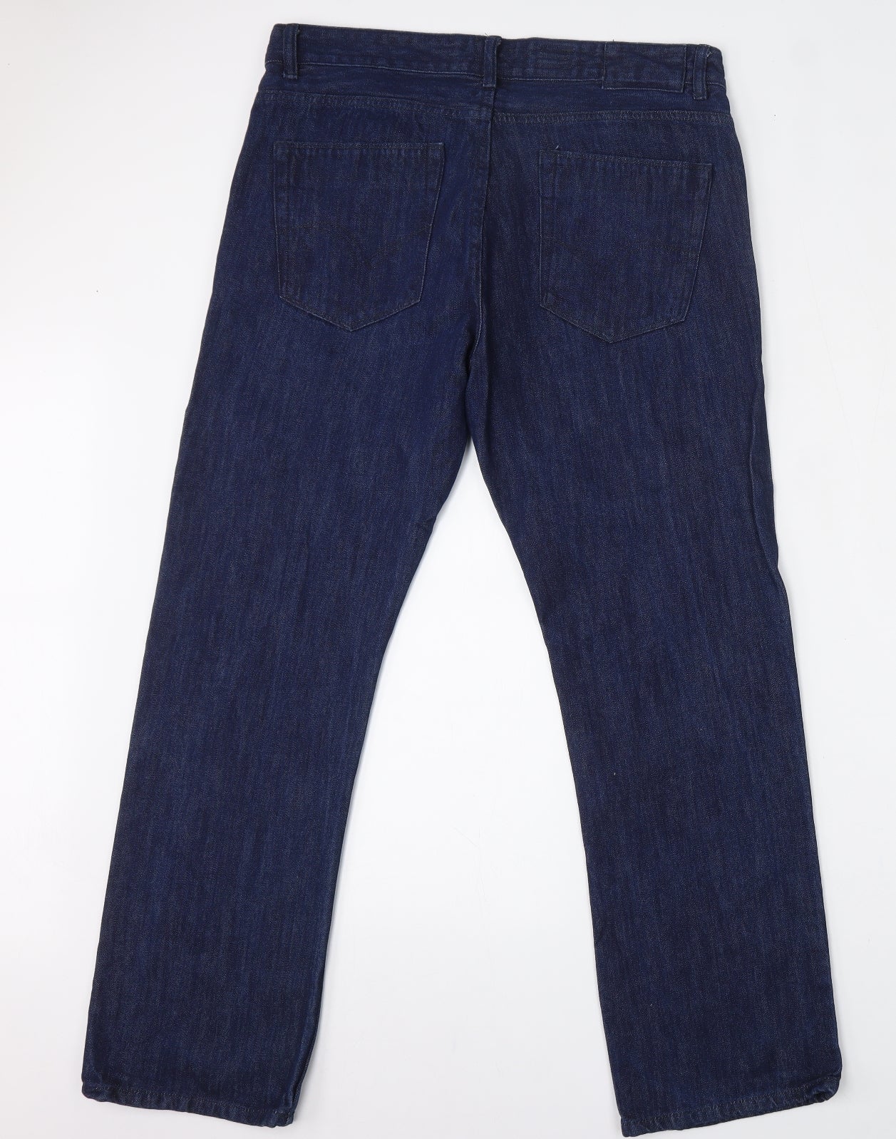 Industrialize Mens Blue  Cotton Straight Jeans Size 34 L30 in Relaxed Button