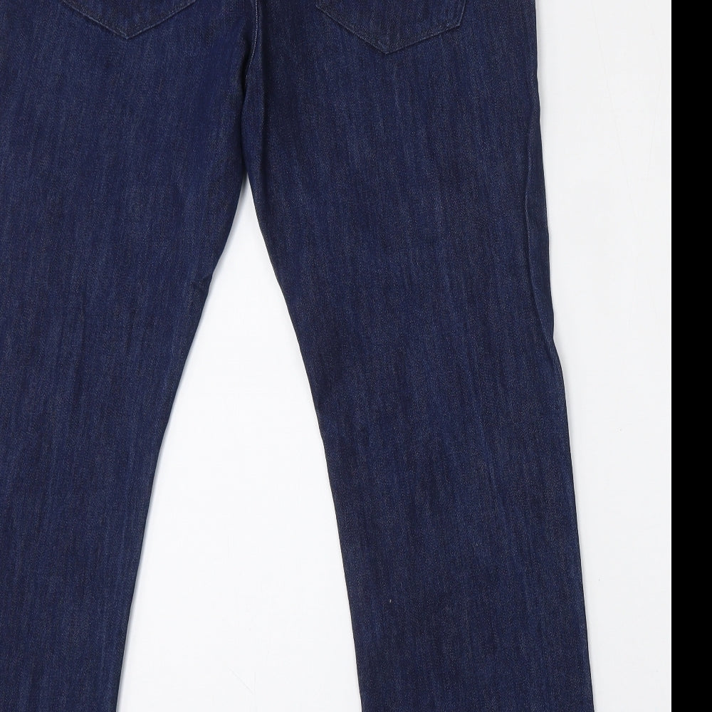 Industrialize Mens Blue  Cotton Straight Jeans Size 34 L30 in Relaxed Button