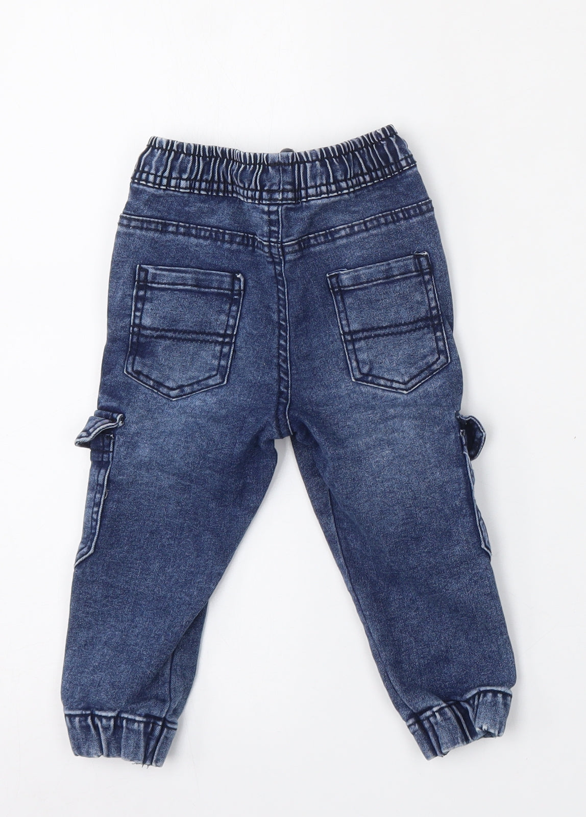 Dunnes Stores Boys Blue  Cotton Jogger Jeans Size 12-18 Months  Tie