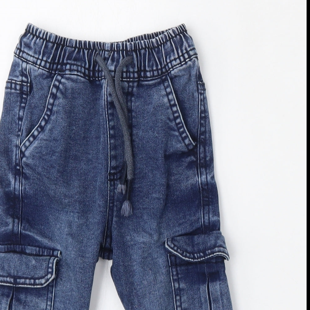 Dunnes Stores Boys Blue  Cotton Jogger Jeans Size 12-18 Months  Tie