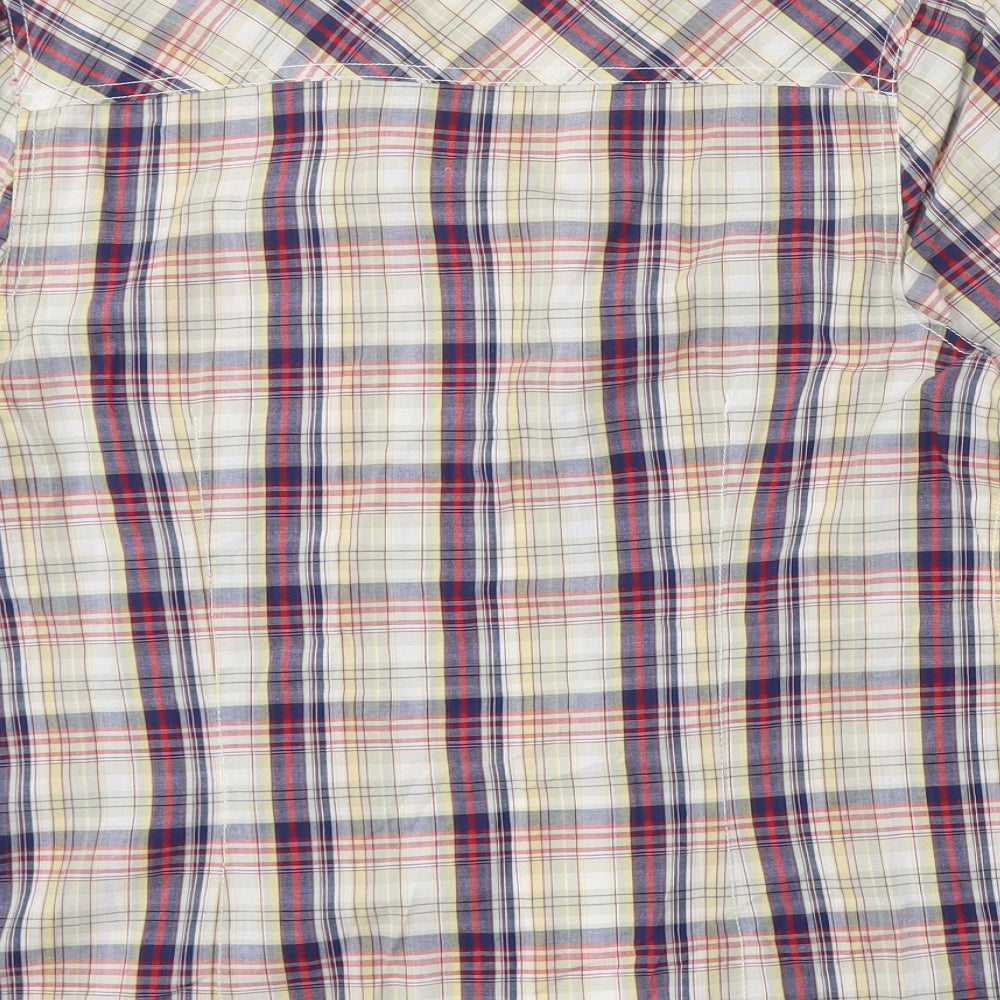 F&F Womens Multicoloured Plaid Cotton Basic Button-Up Size 16 Collared