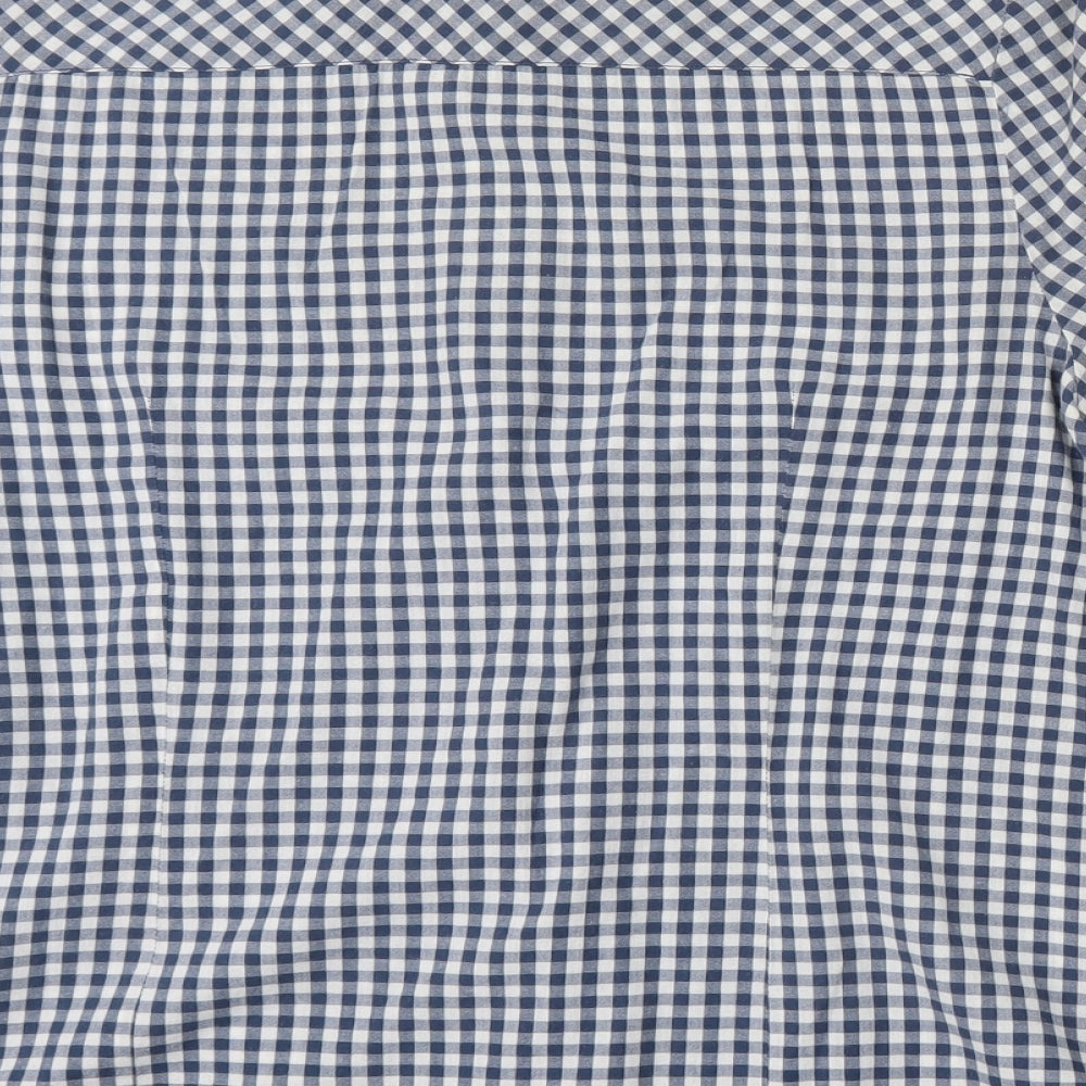 Cherokee Womens Multicoloured Check Cotton Basic Button-Up Size 16 Collared