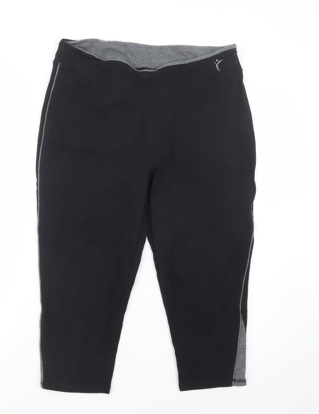 Bonmarché Womens Black  Cotton Cropped Leggings Size 18 L21 in Regular