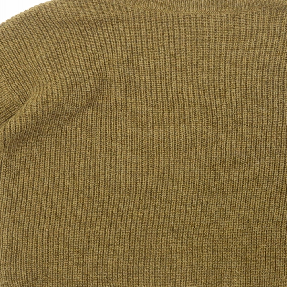 VILA Womens Green V-Neck  Acrylic Cardigan Jumper Size L