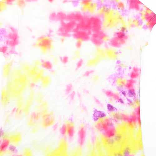 TU Girls Multicoloured  Cotton Pullover T-Shirt Size 9 Years Crew Neck Pullover - Tie Dye