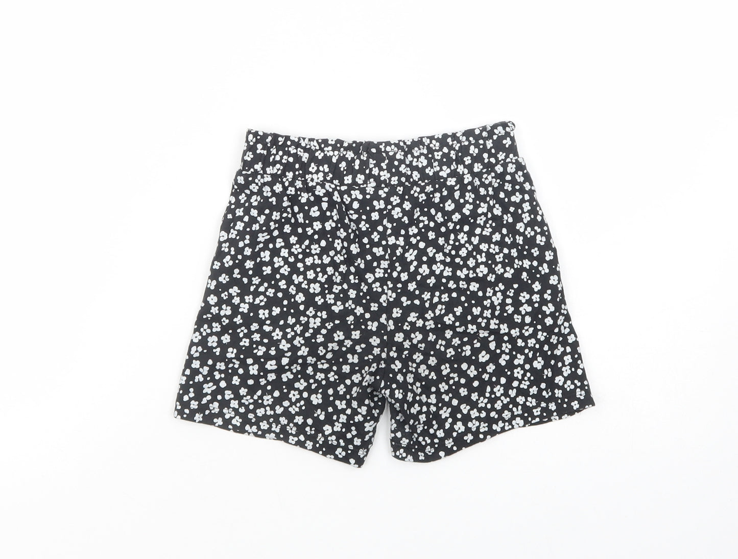 TU Girls Black Floral Cotton Sweat Shorts Size 8 Years  Regular