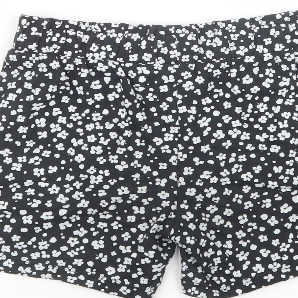 TU Girls Black Floral Cotton Sweat Shorts Size 8 Years  Regular