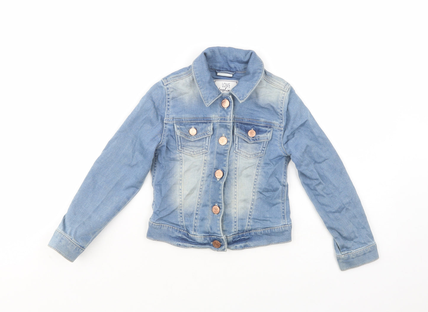 F&F Girls Blue   Jacket  Size 5-6 Years  Button