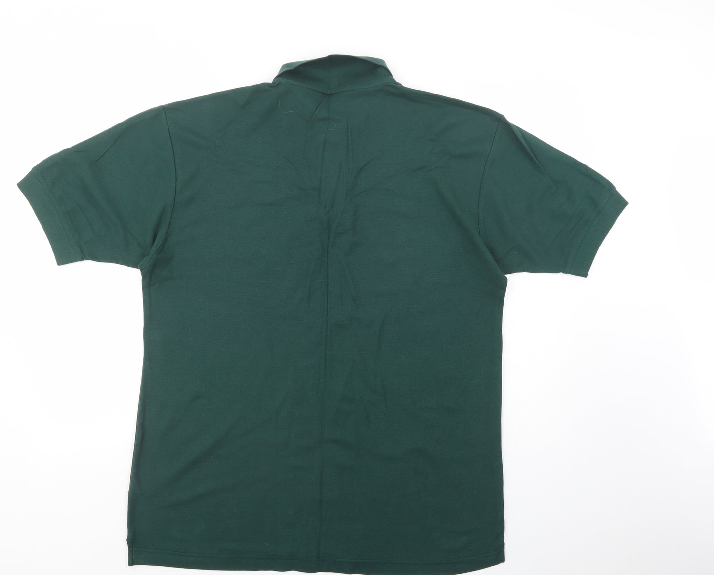 Fruit of the Loom Mens Green  Cotton  Polo Size L Collared Button