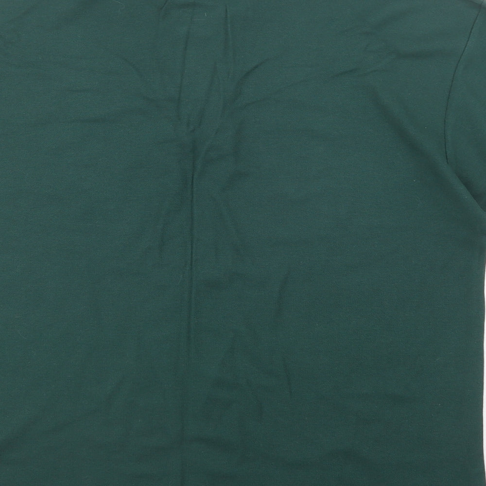 Fruit of the Loom Mens Green  Cotton  Polo Size L Collared Button