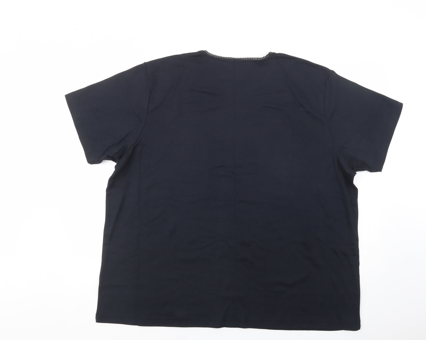 Style Inc Womens Blue  Cotton Basic T-Shirt Size 3XL Crew Neck