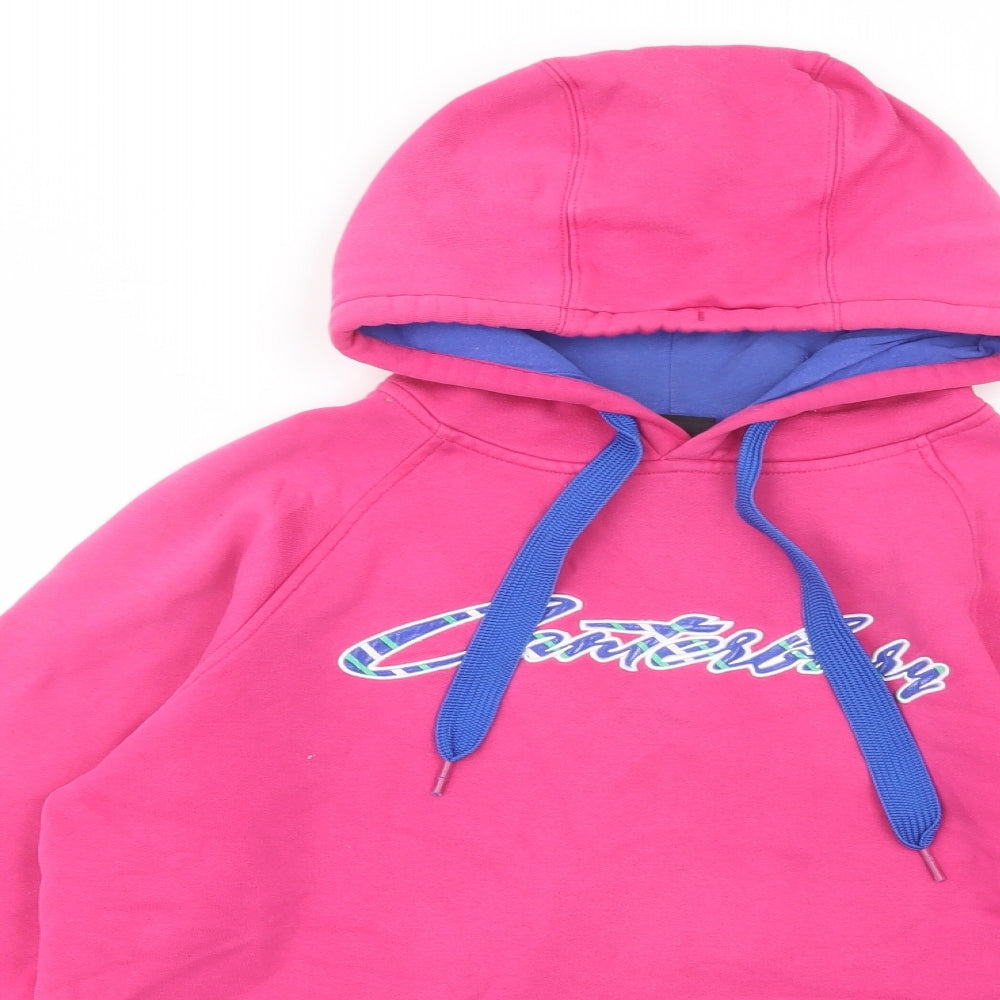 Canterbury Womens Pink  Cotton Pullover Hoodie Size 12  Pullover