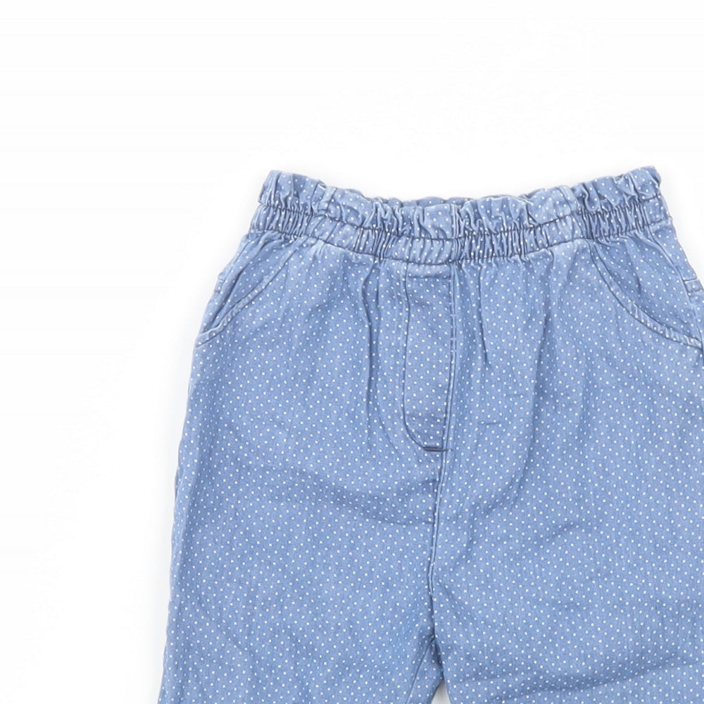 NEXT Baby Blue Polka Dot Cotton Jogger Trousers Size 9-12 Months