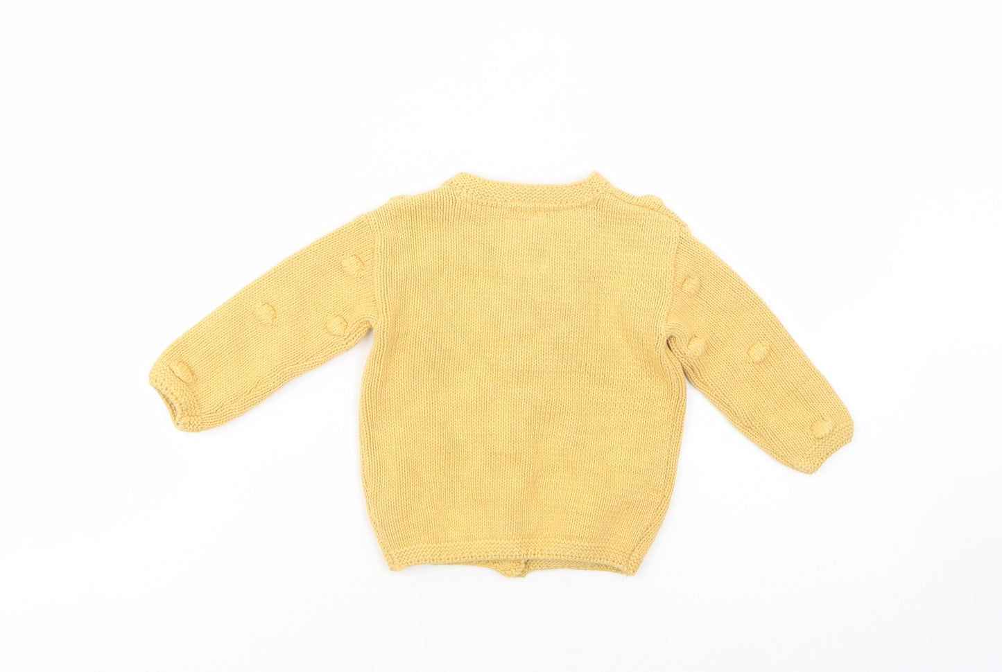 F&F Baby Yellow  Cotton Cardigan Jumper Size 6-9 Months  Button