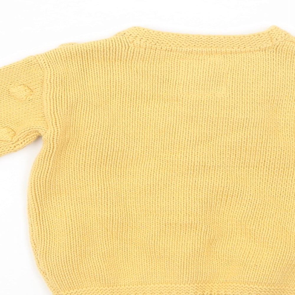 F&F Baby Yellow  Cotton Cardigan Jumper Size 6-9 Months  Button