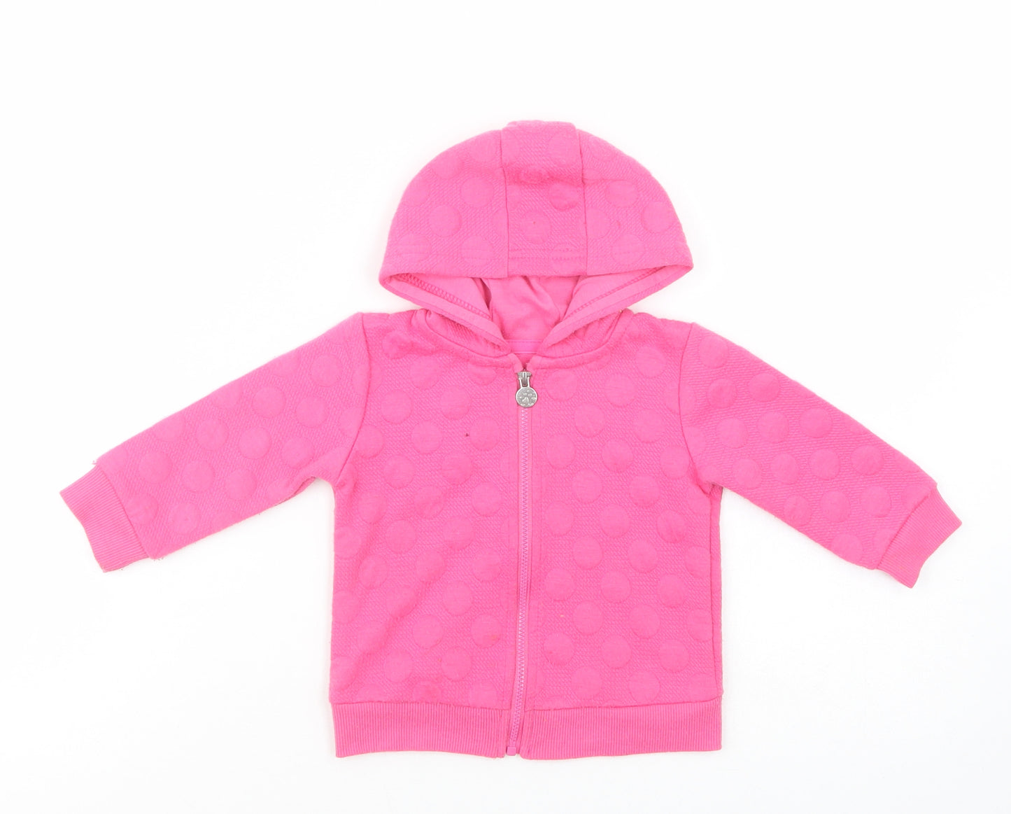 Dunnes Stores Baby Pink  Polyester Full Zip Jumper Size 9-12 Months  Zip