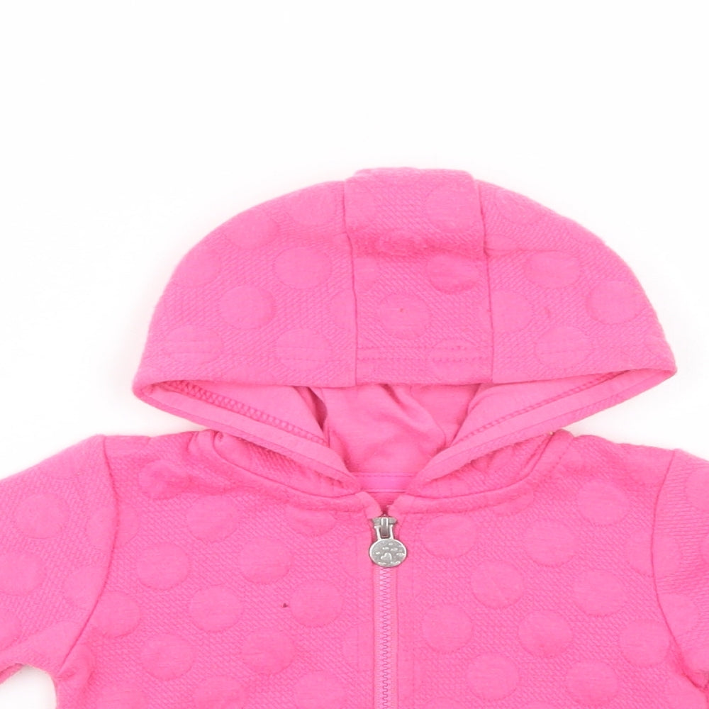 Dunnes Stores Baby Pink  Polyester Full Zip Jumper Size 9-12 Months  Zip