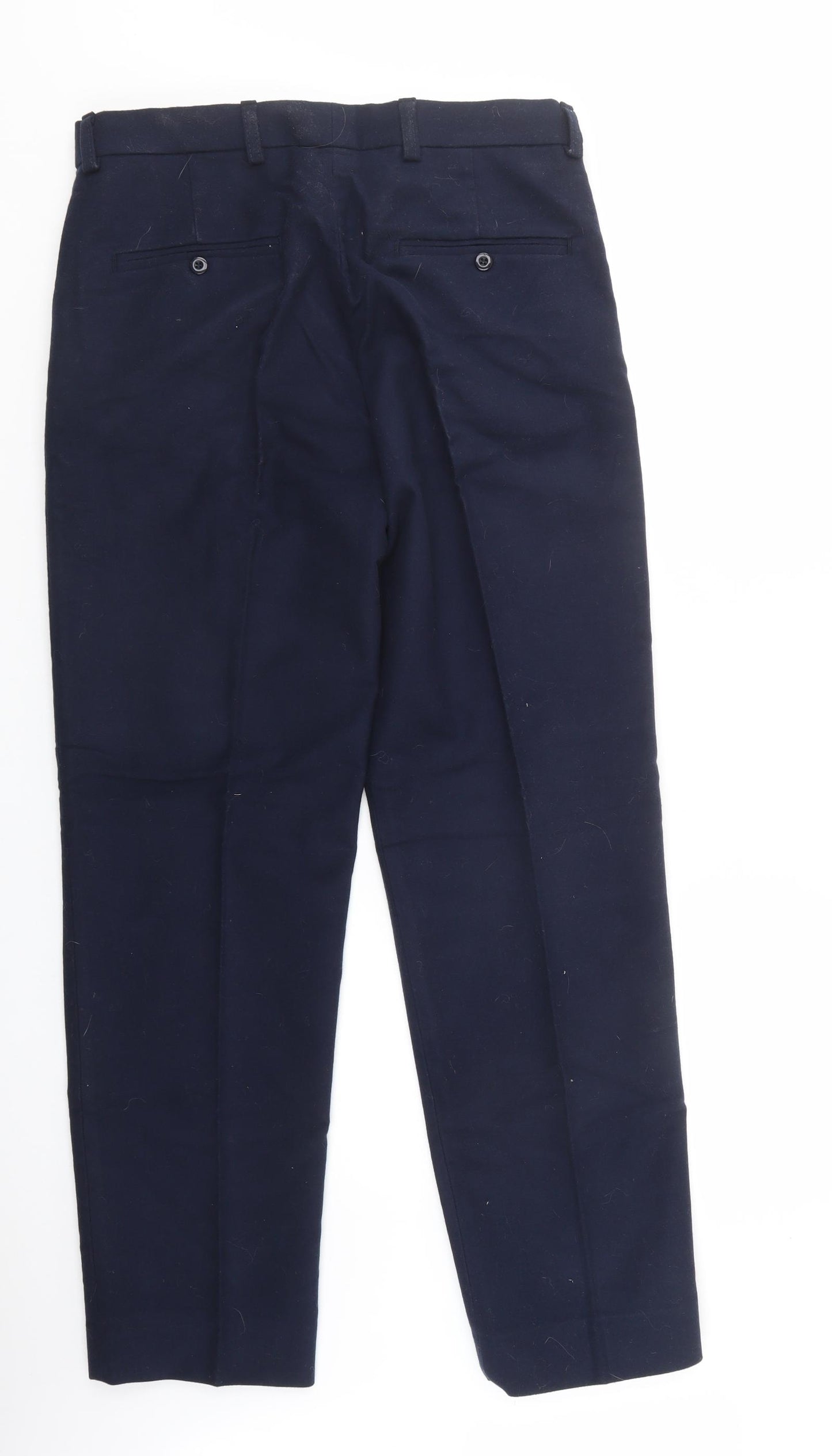 CountryWear Mens Blue  Cotton Dress Pants Trousers Size 34 in L31 in Regular Button