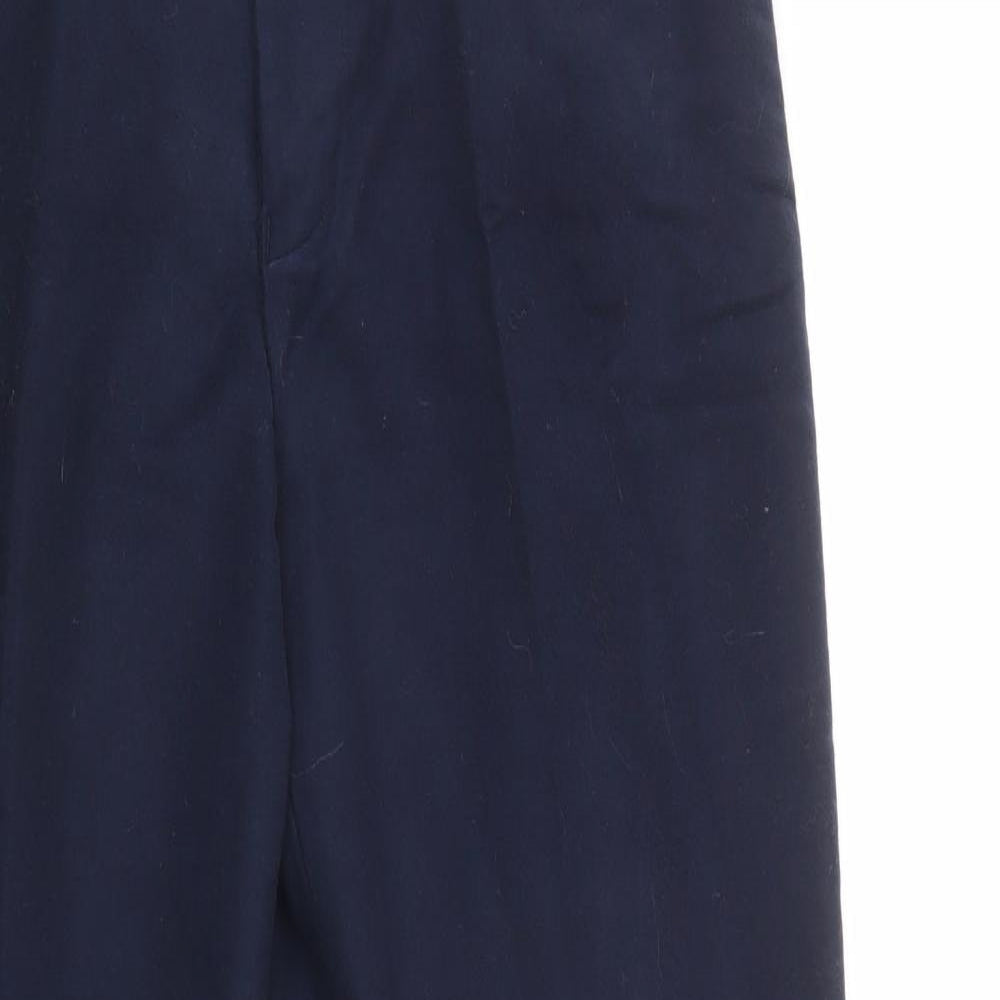 CountryWear Mens Blue  Cotton Dress Pants Trousers Size 34 in L31 in Regular Button