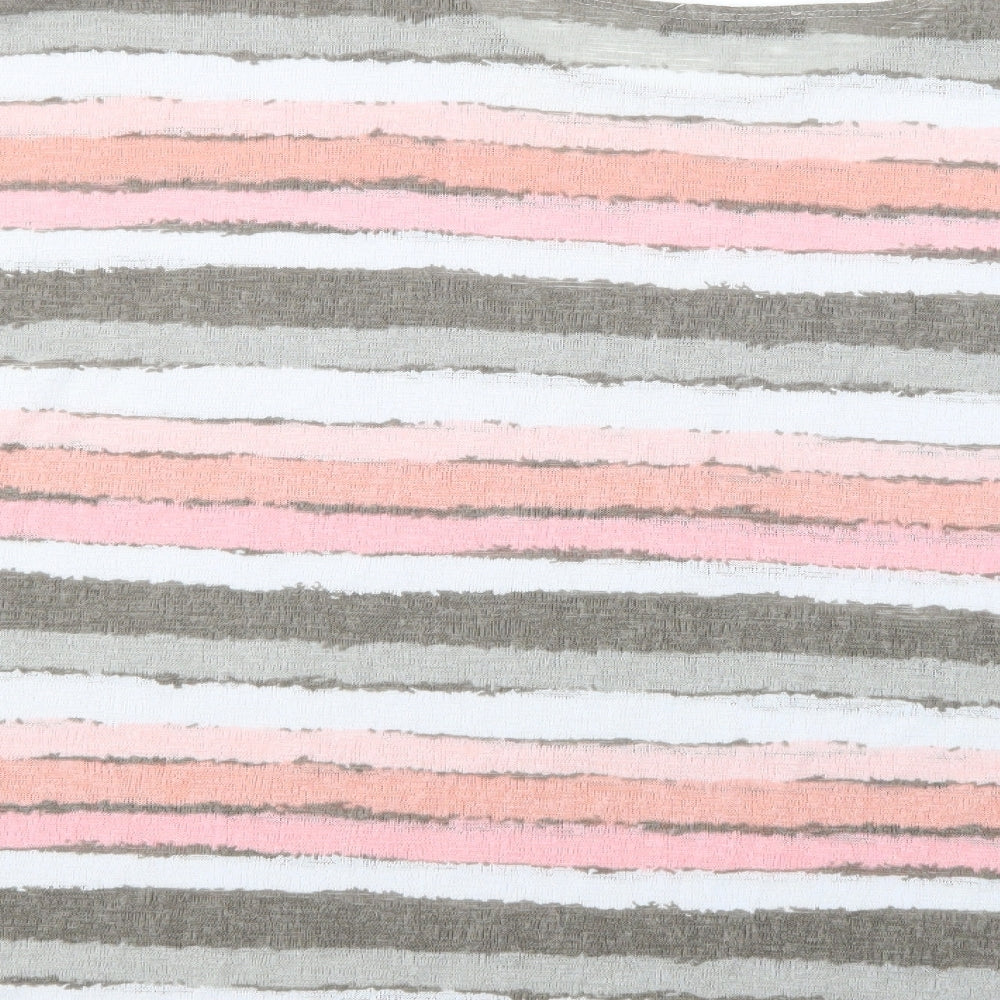 Mr. Max Womens Multicoloured Striped Polyester Basic Blouse Size 2XL Boat Neck