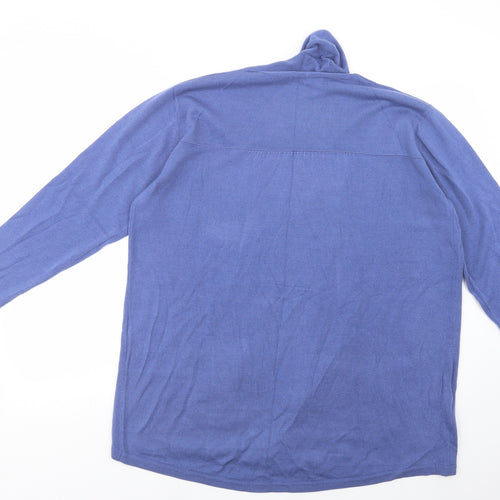 Cashmasoft Womens Blue Collared  Acrylic Cardigan Jumper Size XL