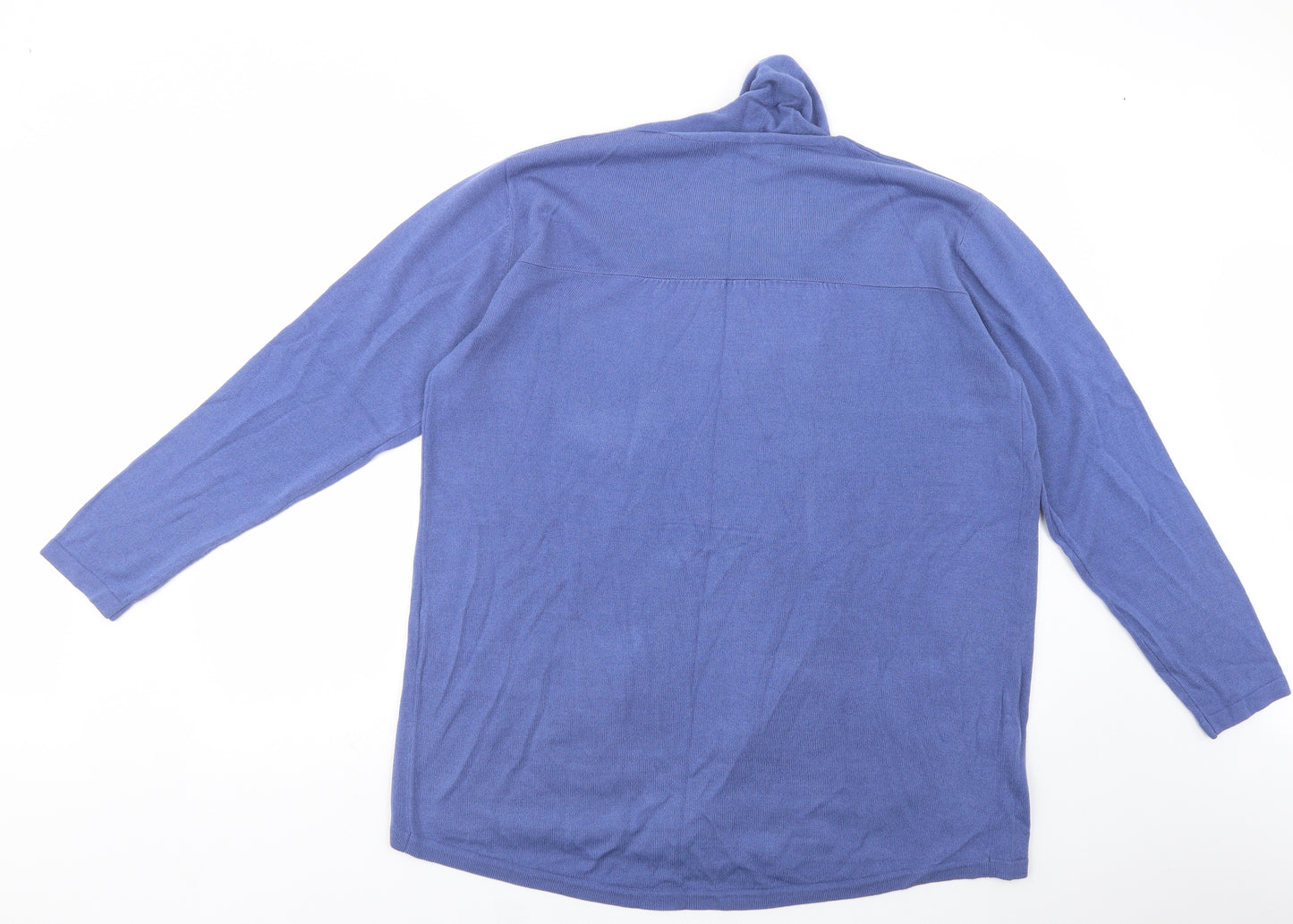 Cashmasoft Womens Blue Collared  Acrylic Cardigan Jumper Size XL
