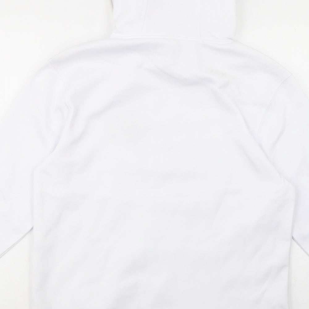 Just Hoods Womens White  Polyester Pullover Hoodie Size S  Pullover