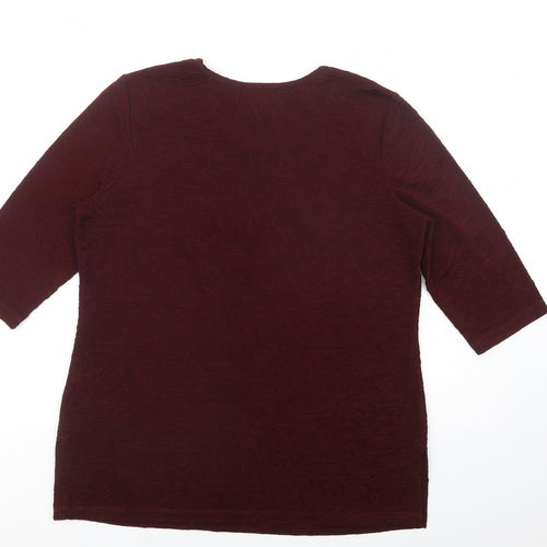 Kim & Co. Womens Red  Acetate Basic Blouse Size XL Scoop Neck