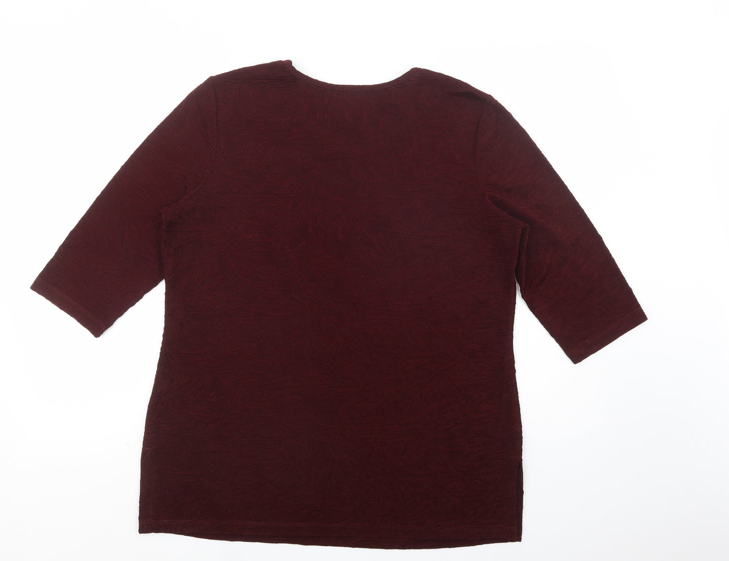 Kim & Co. Womens Red  Acetate Basic Blouse Size XL Scoop Neck