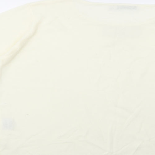 Cashmasoft Womens Ivory Boat Neck  Acrylic Pullover Jumper Size XL   - Embellished Neckline