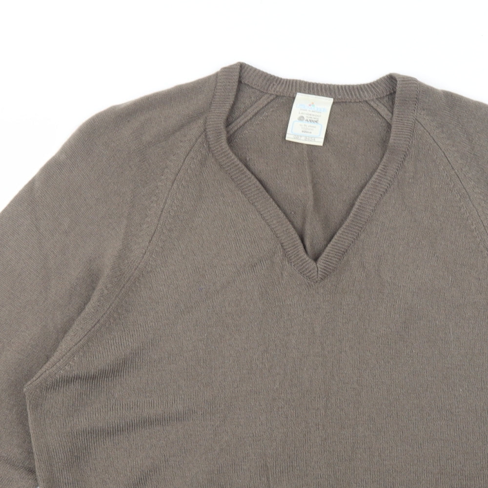 Littlewoods Mens Green V-Neck  Wool Pullover Jumper Size M