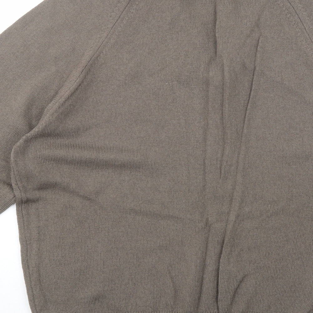 Littlewoods Mens Green V-Neck  Wool Pullover Jumper Size M
