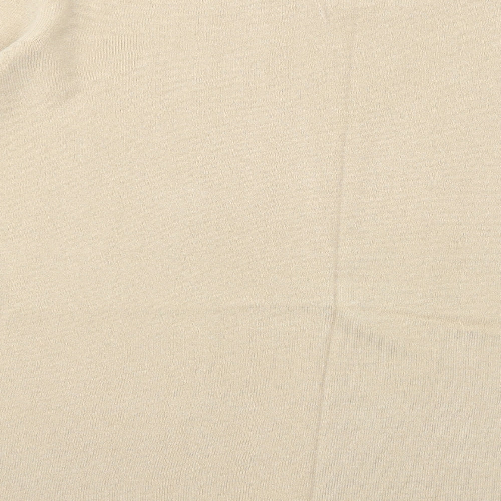 Cashmasoft Womens Beige Scoop Neck  Acrylic Pullover Jumper Size XL