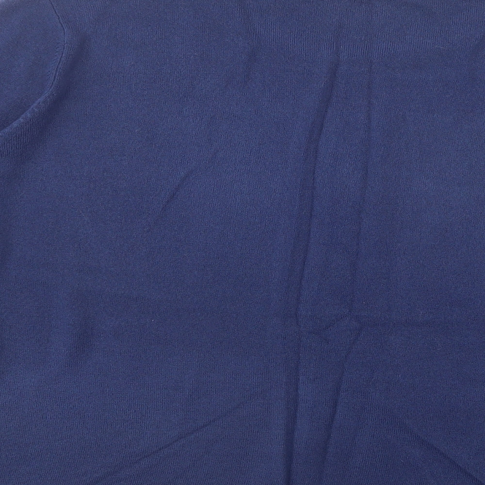 Cashmasoft Womens Blue Crew Neck  Acrylic Pullover Jumper Size XL