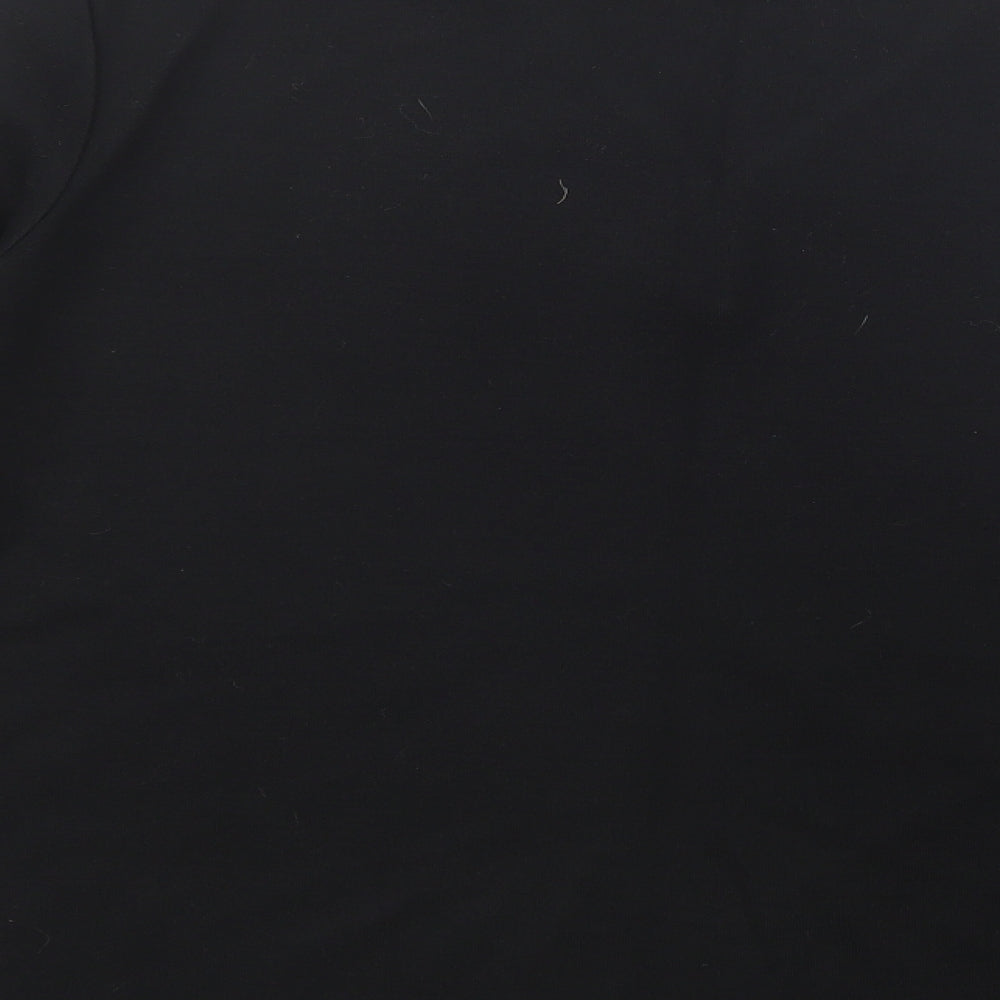 Nina Leonard Womens Black V-Neck  Acrylic Pullover Jumper Size 2XL