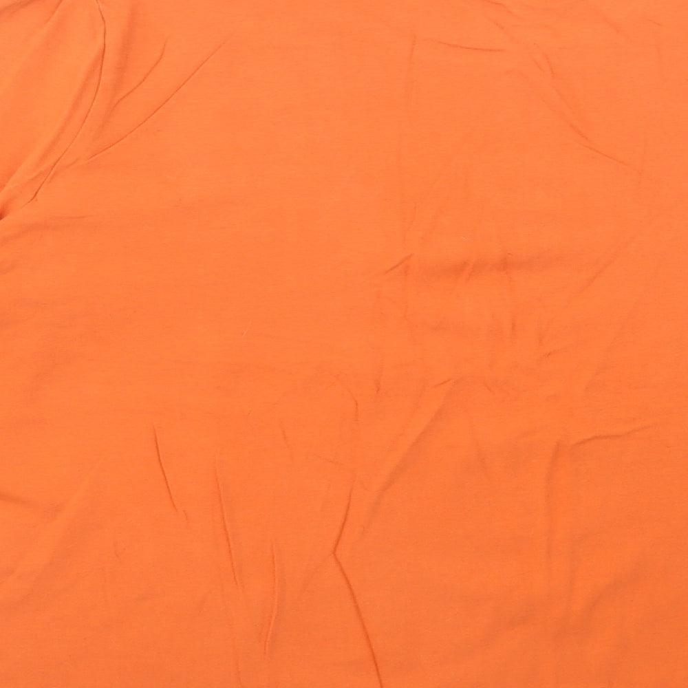 D & C0. Womens Orange  Cotton Basic T-Shirt Size 2XL Henley