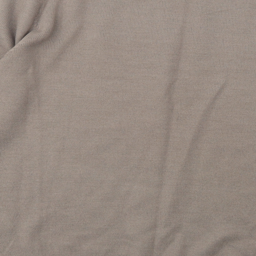 Cotton Traders Mens Brown Crew Neck  Acrylic Pullover Jumper Size M