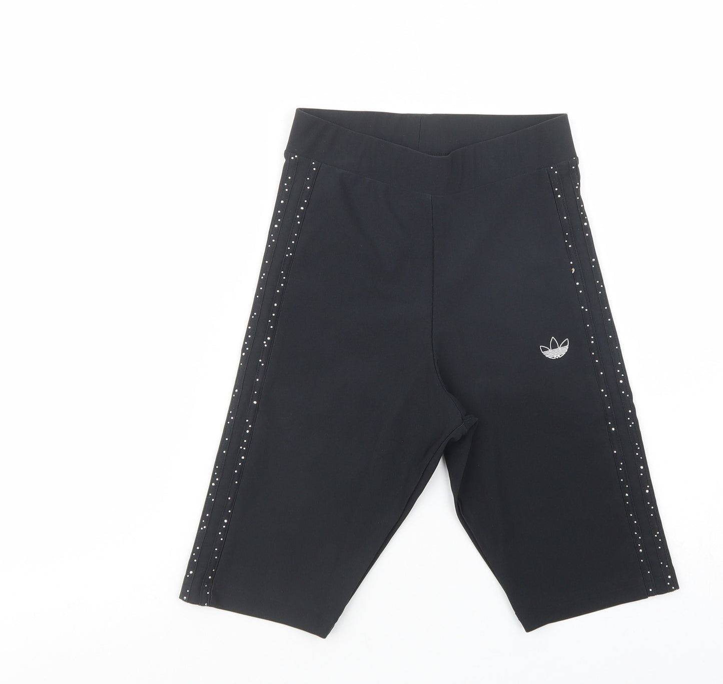 adidas Womens Black  Polyester Compression Shorts Size 6 L10 in Regular