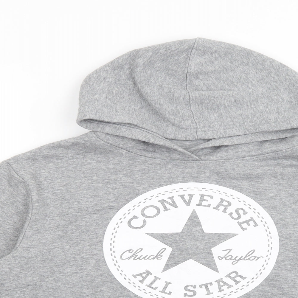 Converse Girls Grey  Cotton Pullover Hoodie Size 12-13 Years  Pullover