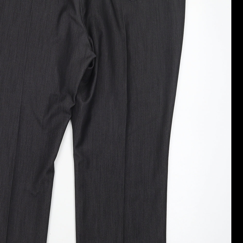 Marks and Spencer Womens Grey  Polyester Dress Pants Trousers Size 20 L27 in Regular Button