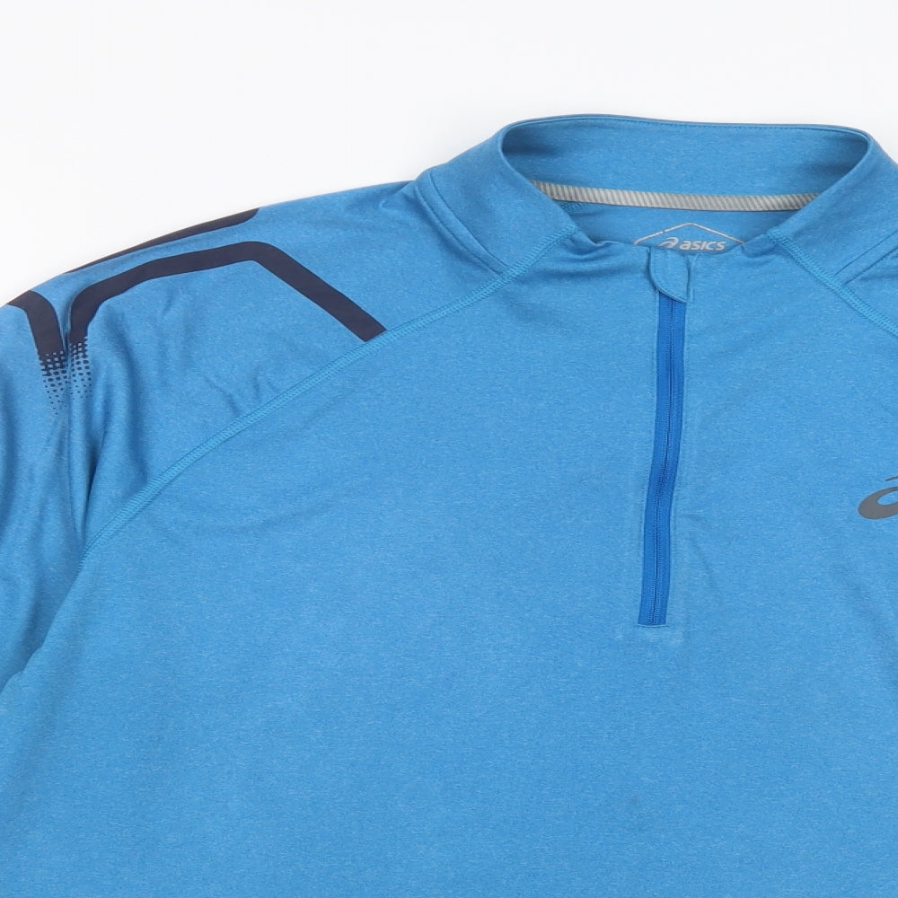 ASICS Mens Blue  Polyester Pullover Sweatshirt Size L