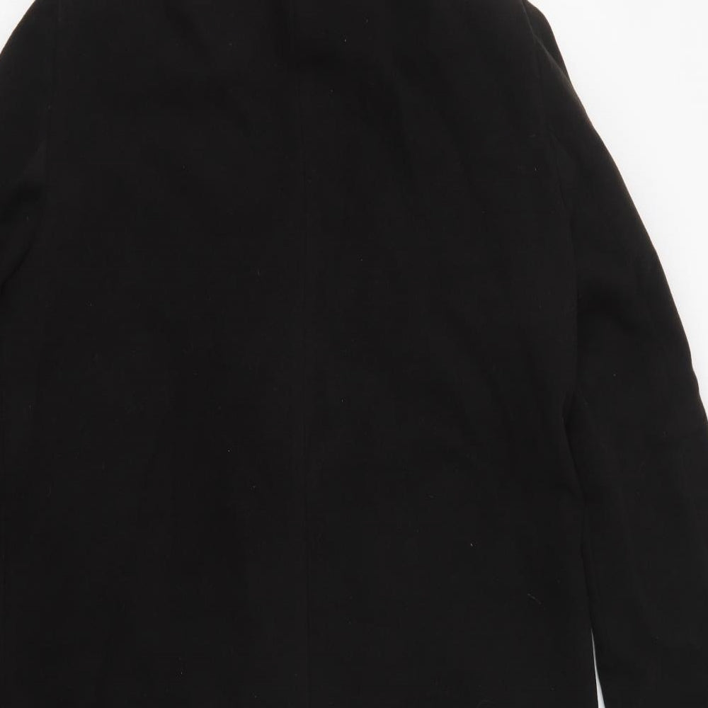 Boohoo Womens Black   Overcoat Coat Size 12  Button