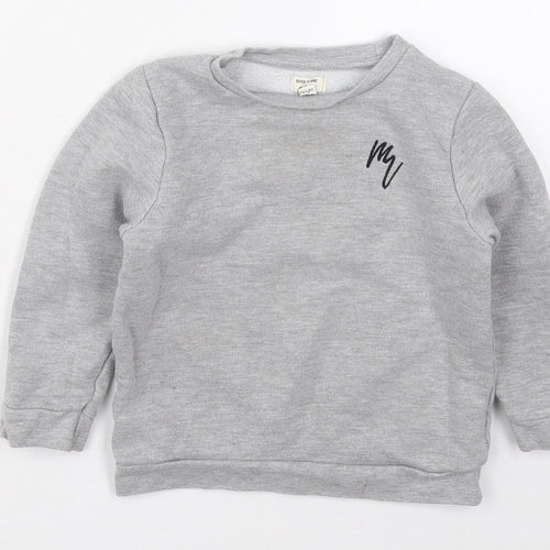 River Island Boys Grey  Cotton Pullover Sweatshirt Size 2-3 Years  Pullover